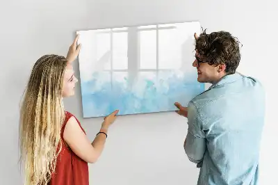 Magnetic glass dry erase board painted spots design