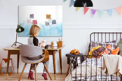 Magnetic glass dry erase board painted spots design