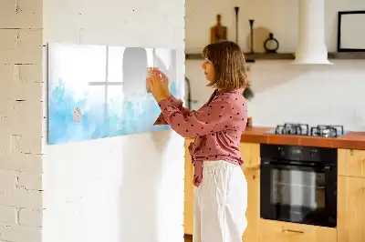 Magnetic glass dry erase board painted spots design