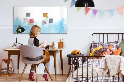 Magnetic glass dry erase board painted spots design