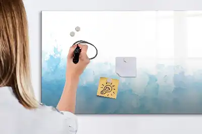 Magnetic glass dry erase board painted spots design