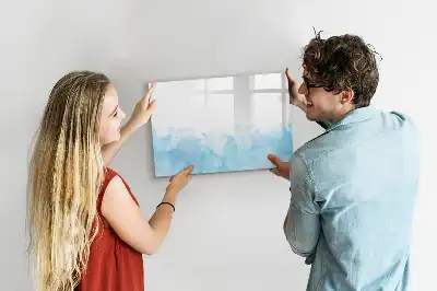 Magnetic glass dry erase board painted spots design