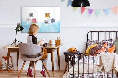 Magnetic glass dry erase board painted spots design