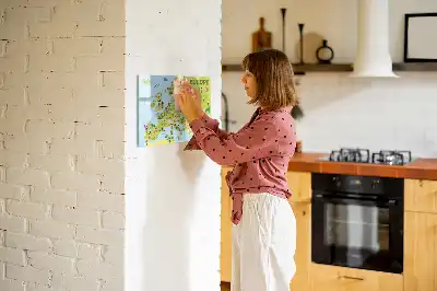 Magnetic marker board world map with flags