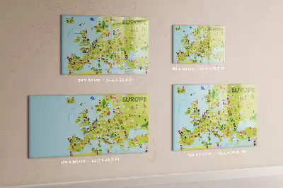 Magnetic marker board world map with flags