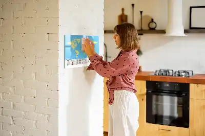 Magnetic marker board classic world map design