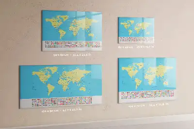 Magnetic marker board classic world map design