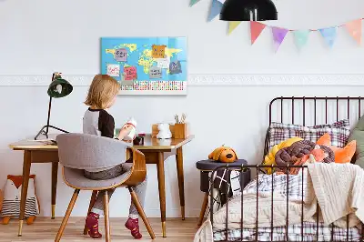 Magnetic marker board classic world map design