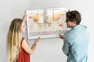 Magnetic marker board world map design