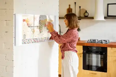 Magnetic marker board world map design