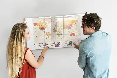 Magnetic marker board world map design