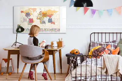 Magnetic marker board world map design