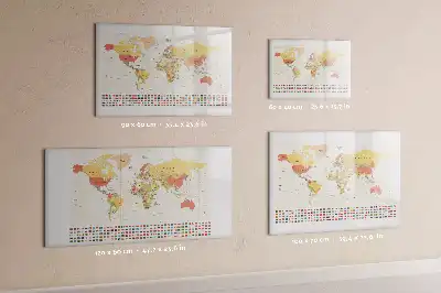Magnetic marker board world map design