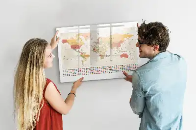 Magnetic marker board world map design