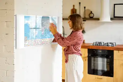 Magnetic glass dry erase board with continent maps