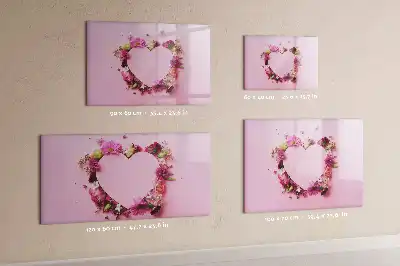 Magnetic marker board heart of flowers design