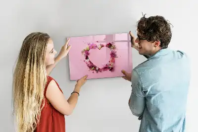 Magnetic marker board heart of flowers design