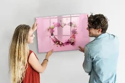 Magnetic marker board heart of flowers design