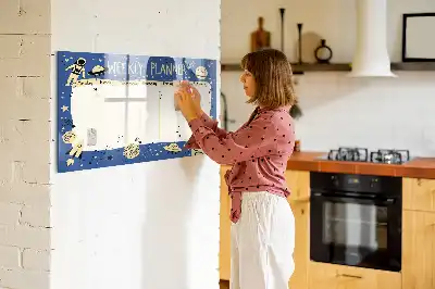Magnetic marker board cosmic weekly planner