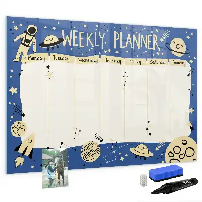 Magnetic marker board cosmic weekly planner