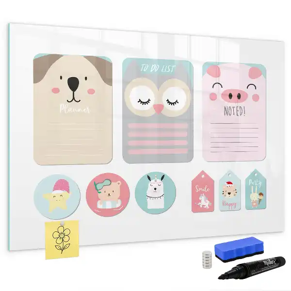 Magnetic marker board happy animals design