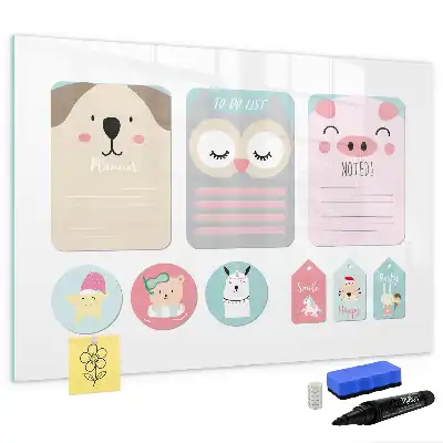 Magnetic marker board happy animals design
