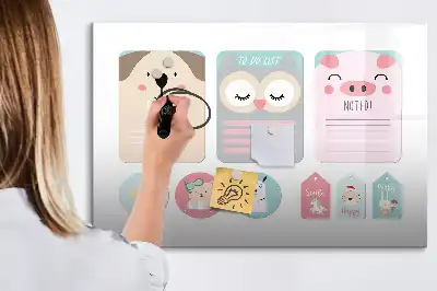 Magnetic marker board happy animals design