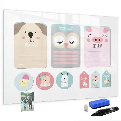 Magnetic marker board happy animals design