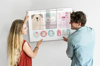 Magnetic marker board happy animals design