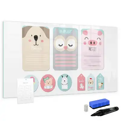 Magnetic marker board happy animals design