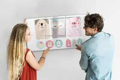 Magnetic marker board happy animals design