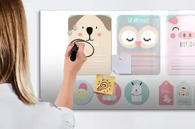 Magnetic marker board happy animals design