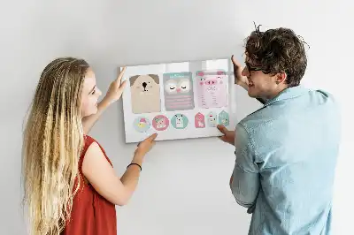 Magnetic marker board happy animals design