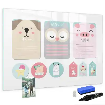 Magnetic marker board happy animals design