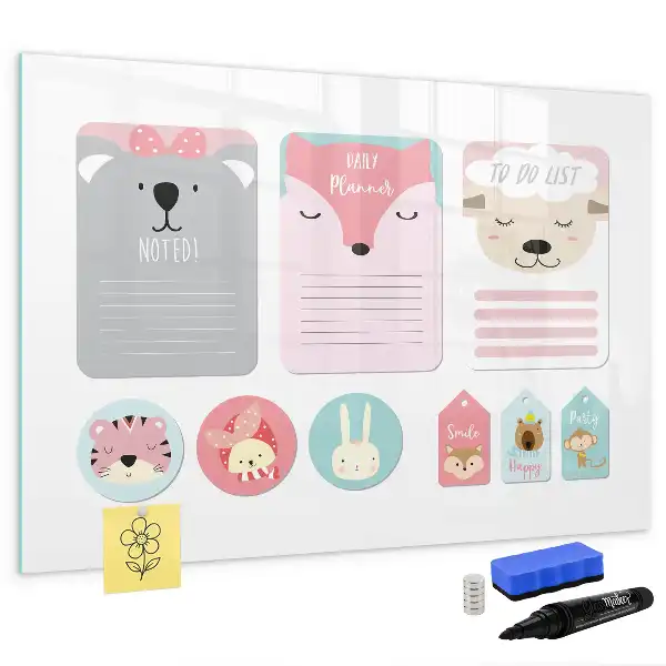Magnetic glass dry erase board happy bookmarks