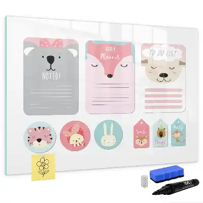 Magnetic glass dry erase board happy bookmarks