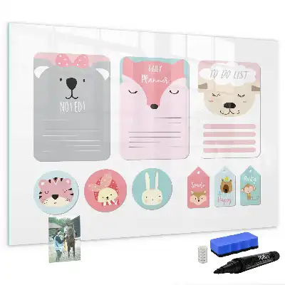 Magnetic glass dry erase board happy bookmarks