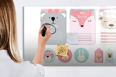 Magnetic glass dry erase board happy bookmarks