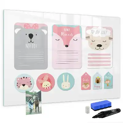 Magnetic glass dry erase board happy bookmarks