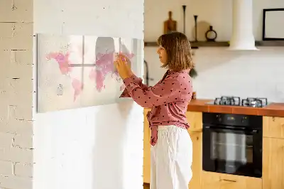 Magnetic marker board watercolor world map design