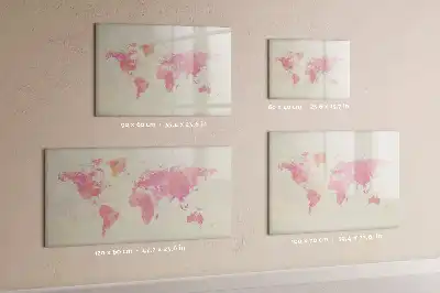Magnetic marker board watercolor world map design