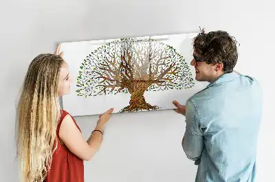 Magnetic glass dry erase board tree root design