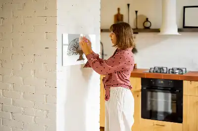 Magnetic glass dry erase board tree root design