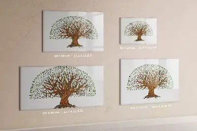 Magnetic glass dry erase board tree root design