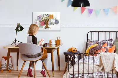 Magnetic glass dry erase board tree root design