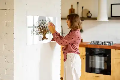 Magnetic glass dry erase board tree root design