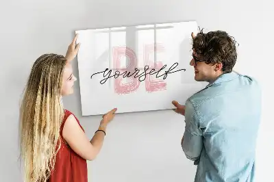 Magnetic marker board with Be yourself text