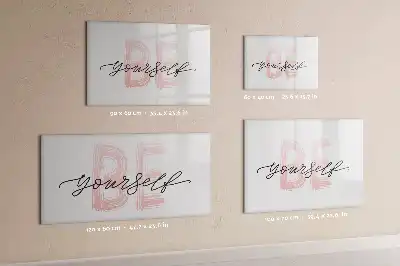 Magnetic marker board with Be yourself text