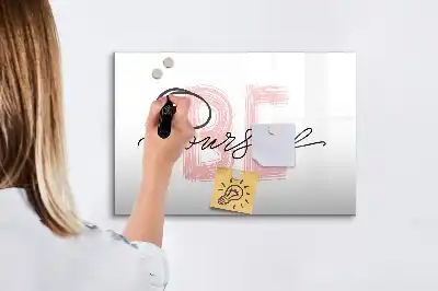 Magnetic marker board with Be yourself text