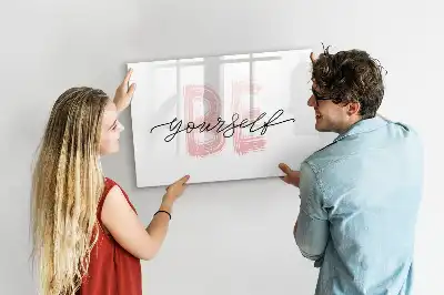Magnetic marker board with Be yourself text